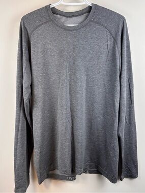 Lululemon Live In Practice Long Sleeve Shirt Men’s Large Grey Athletic Top